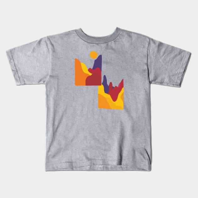 Color block mountain Kids T-Shirt by Nada's corner